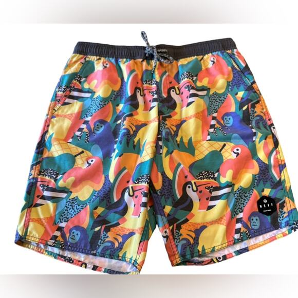 Neff Other - Neff  Unlined Swim Trunks in a Mens Large Tropical Animal Print